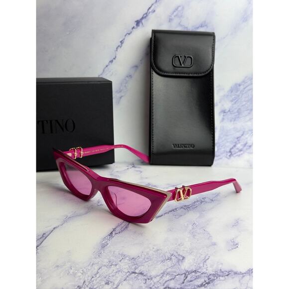 NEW Valentino V-Goldcut VLS113-C Pink Cat Eye Sunglasses main image 8